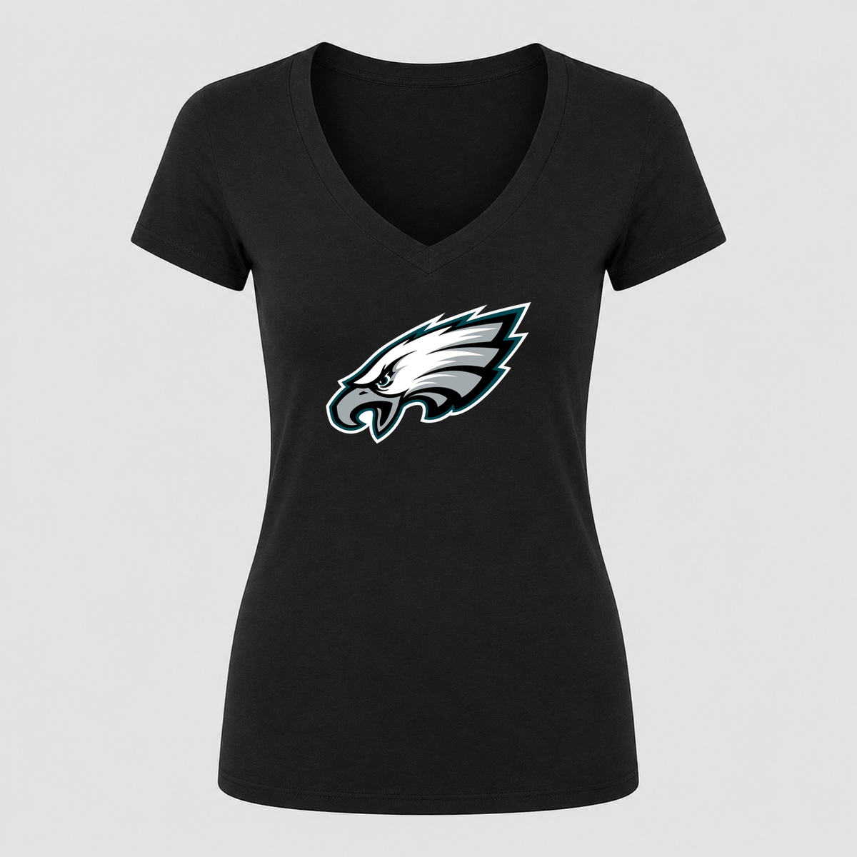 Women's Philadelphia Eagles V Neck T-Shirt in black