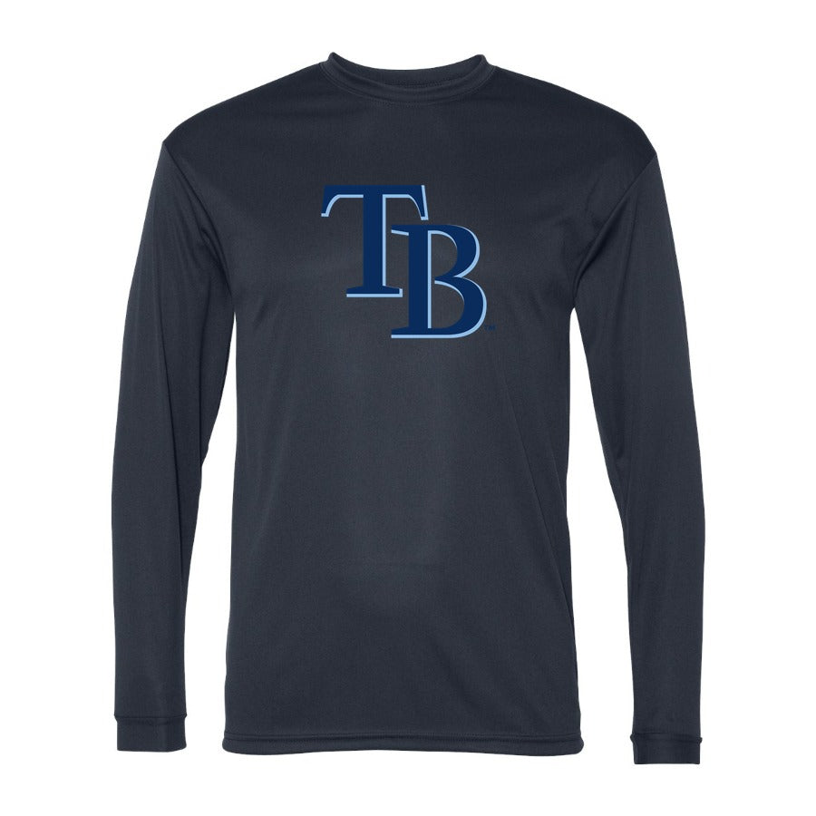 Men's Tampa Bay Rays Polyester Long Sleeve T-Shirt - Navy