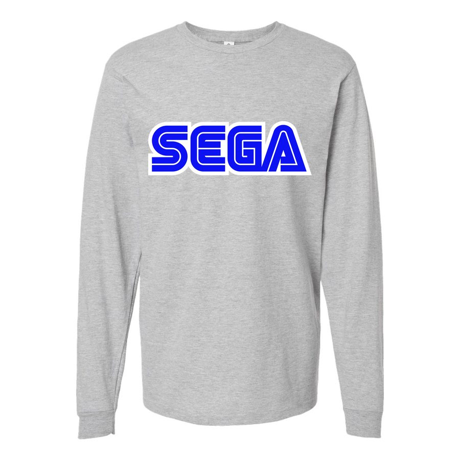 Men's SEGA Long sleeves Cotton Blend T-Shirt - Gray