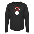Men's merry-christmas-icon-and-santa-claus-free-png-1 Long sleeves Cotton Blend T-Shirt - Black