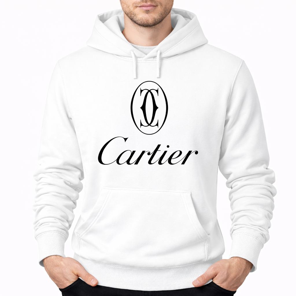 Men's Cartier Black Pullover Hoodie - White