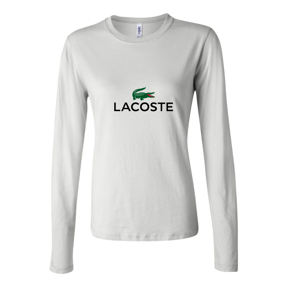 Women's Lacoste logo 1536x864 Long Sleeve T-Shirt - White