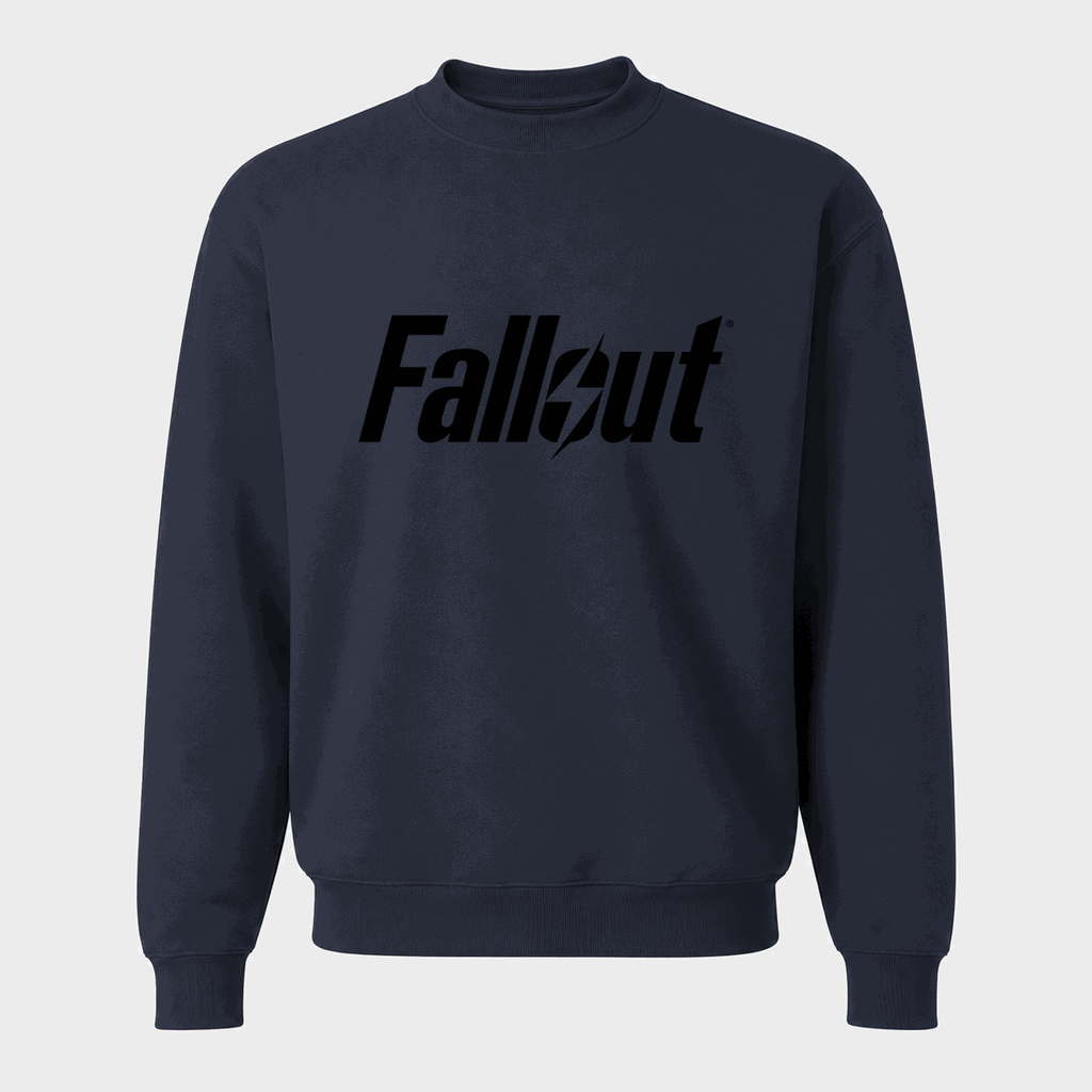 Men's Fallout Black Logo Crewneck Sweatshirt - Navy
