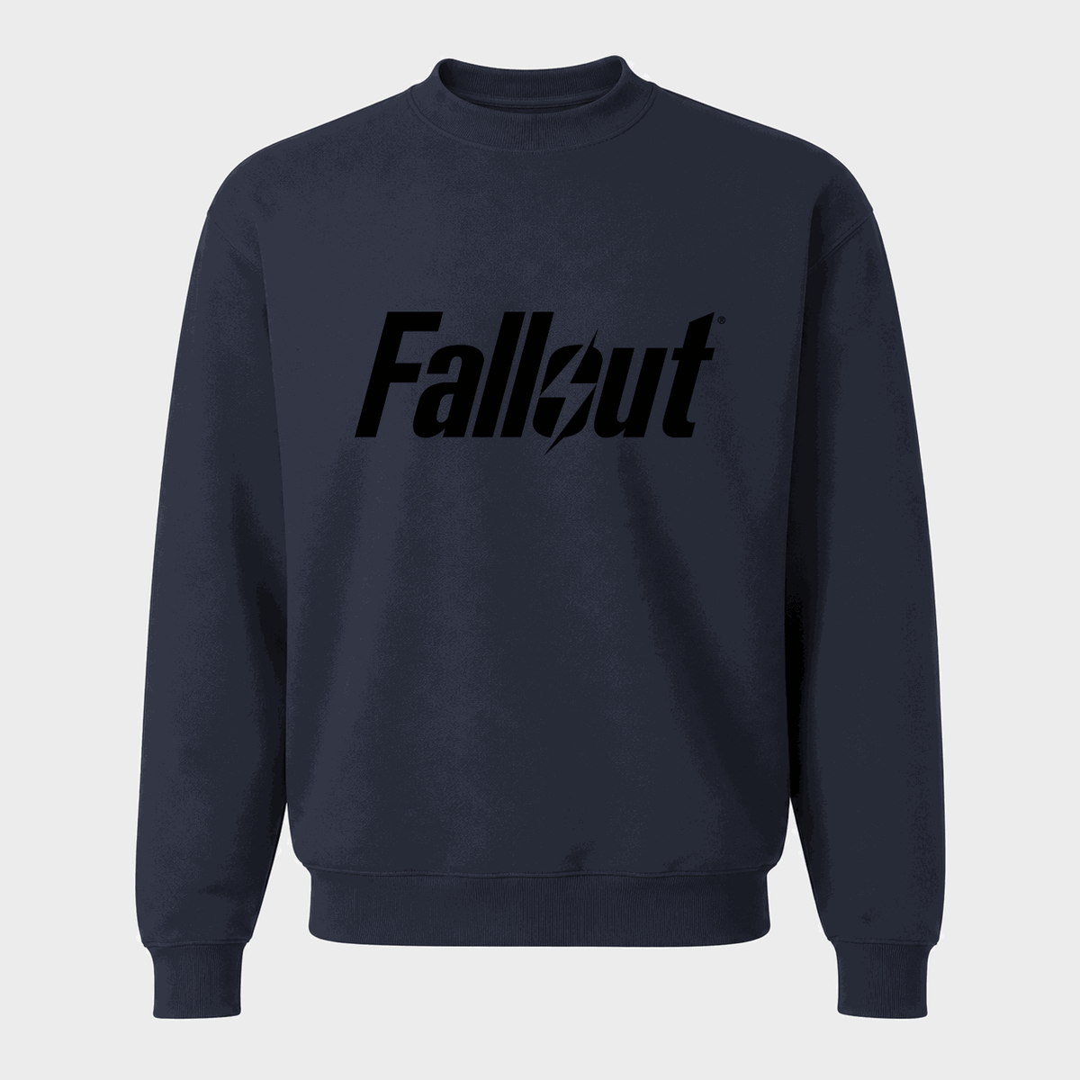 Men's Fallout Black Logo Crewneck Sweatshirt - Navy