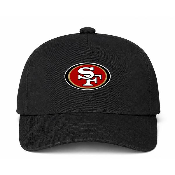 San Francisco 49ers NFL Logo Black Dad Baseball Cap Hat