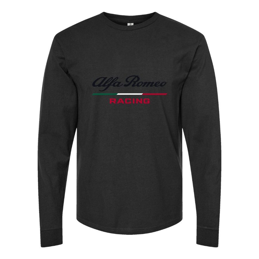 Men's Alfa Romeo Racing Long sleeves Cotton Blend T-Shirt - Black