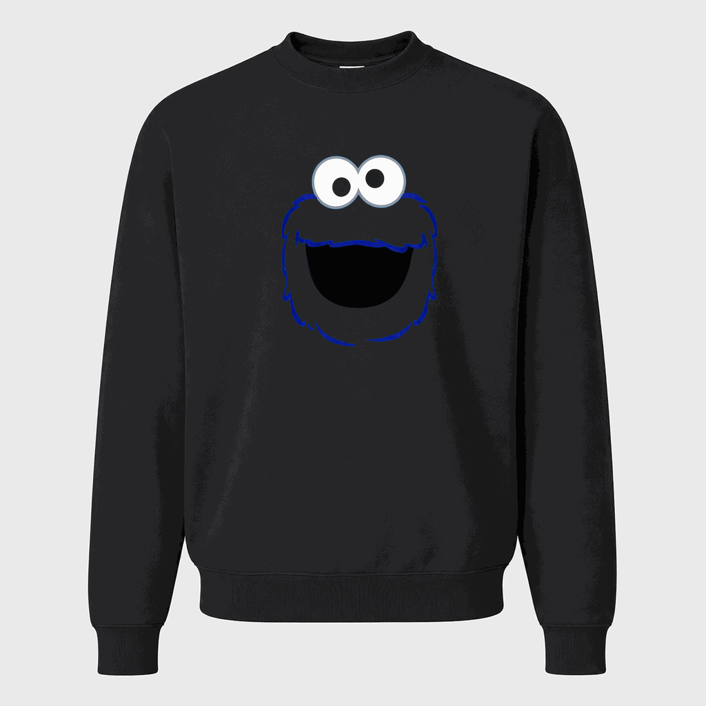 Men's Cookie Monster Crewneck Sweatshirt - Black