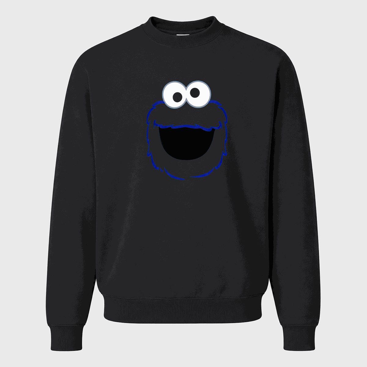 Men's Cookie Monster Crewneck Sweatshirt - Black
