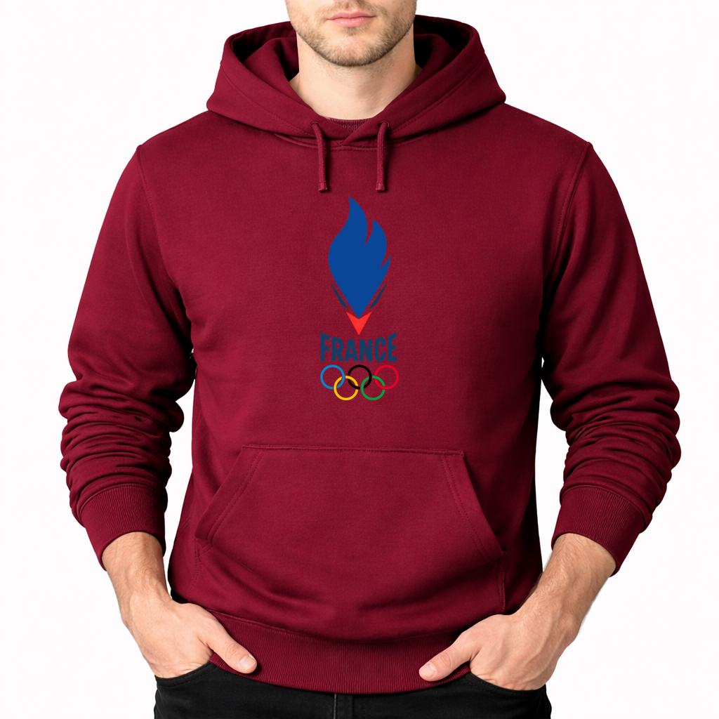 Men's France 2024 Pullover Hoodie - Burgundy