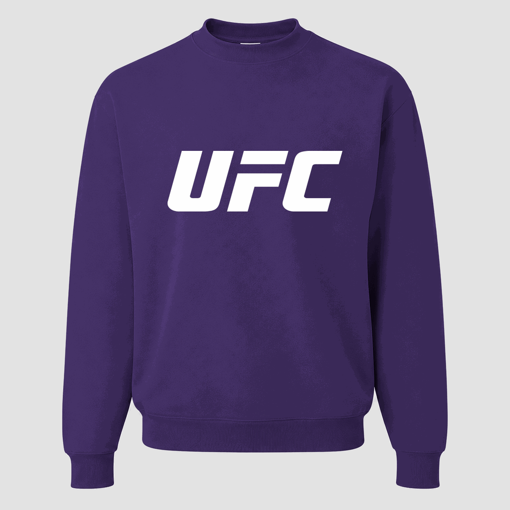 Men's UFC White Logo Crewneck Sweatshirt - Purple