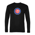 Men's Chicago Cubs Polyester Long Sleeve T-Shirt - Black
