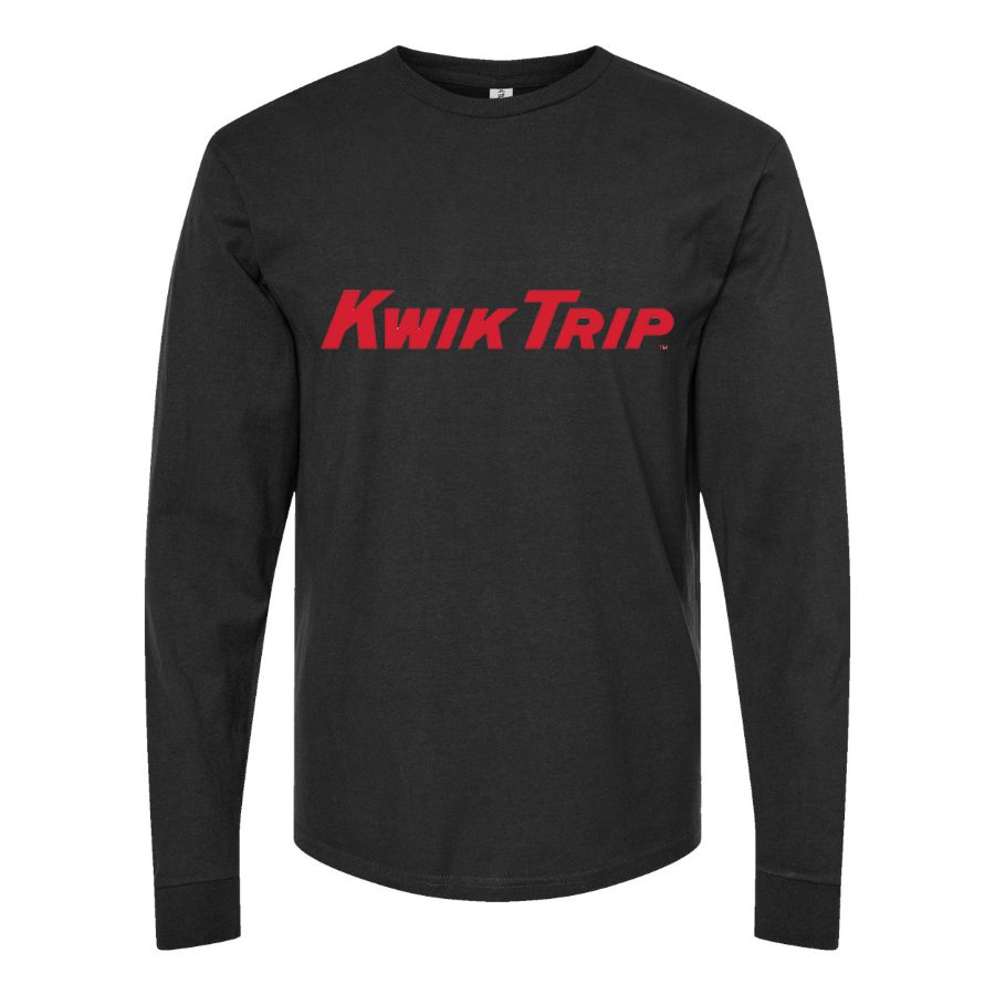 Men's Kwik-Trip-Logo Long sleeves Cotton Blend T-Shirt - Black