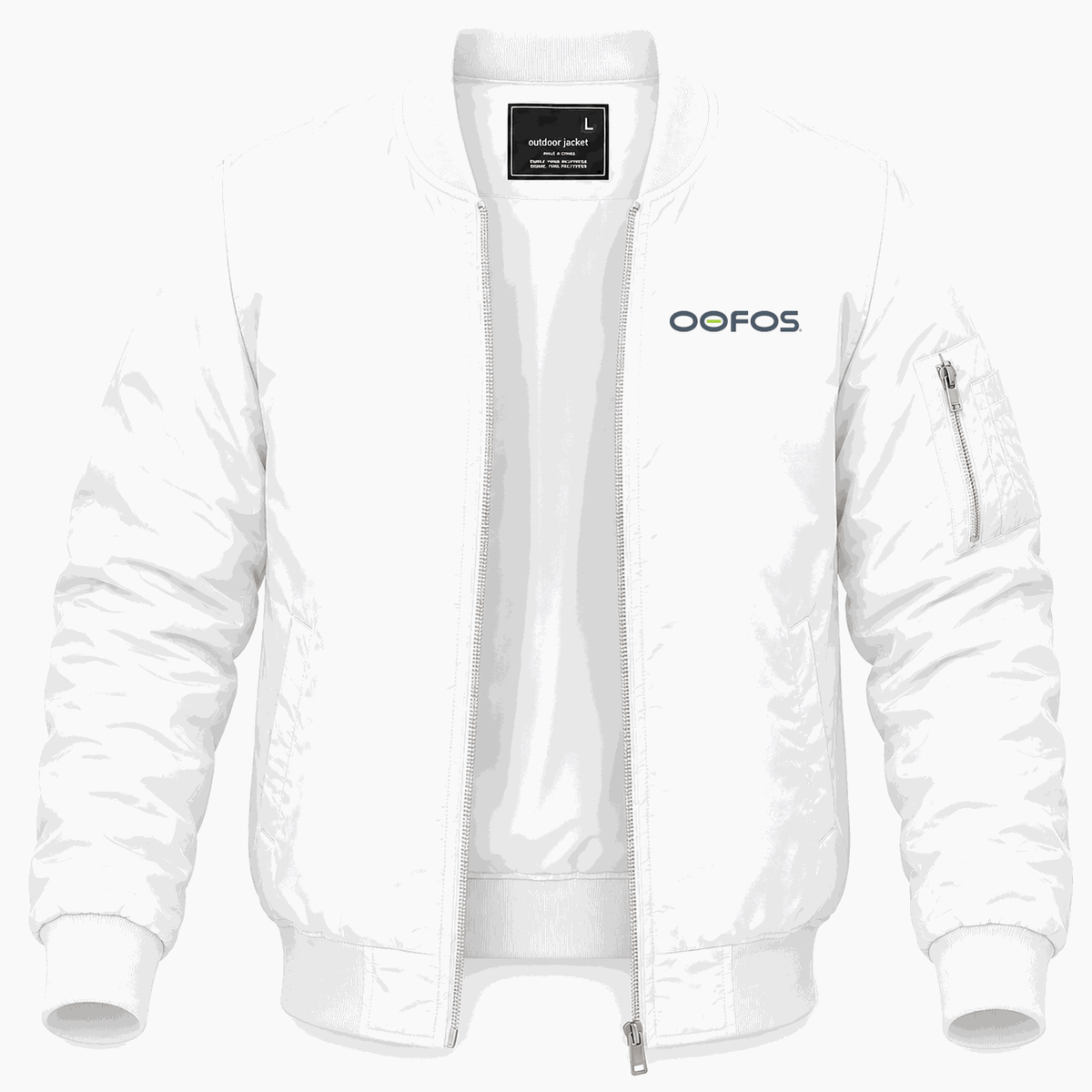 Men's Oofos Lightweight Bomber Jacket - White