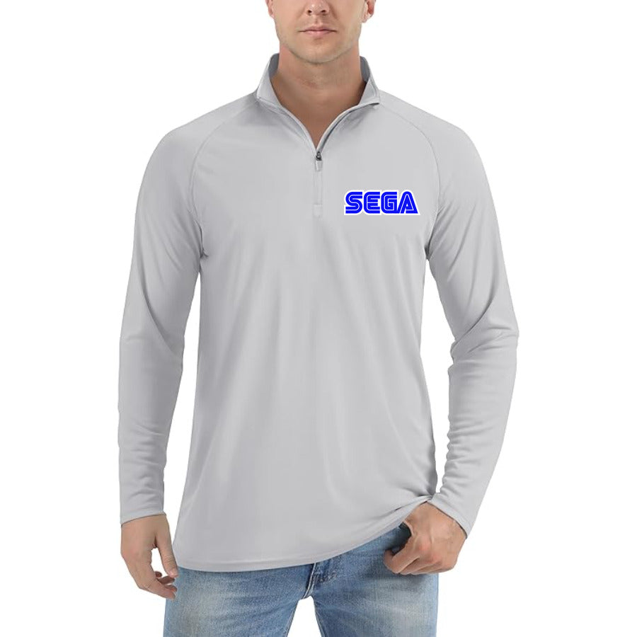 SEGA quarter-zip athletic shirt in Light Gray