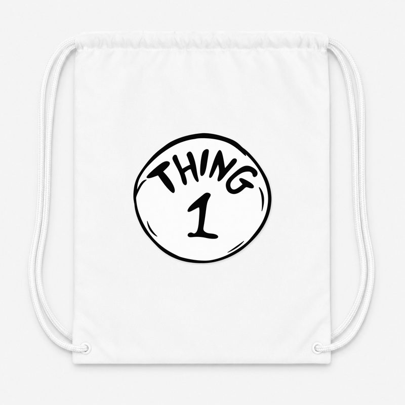 Dr. Seuss Thing 1 Drawstring Bag - White