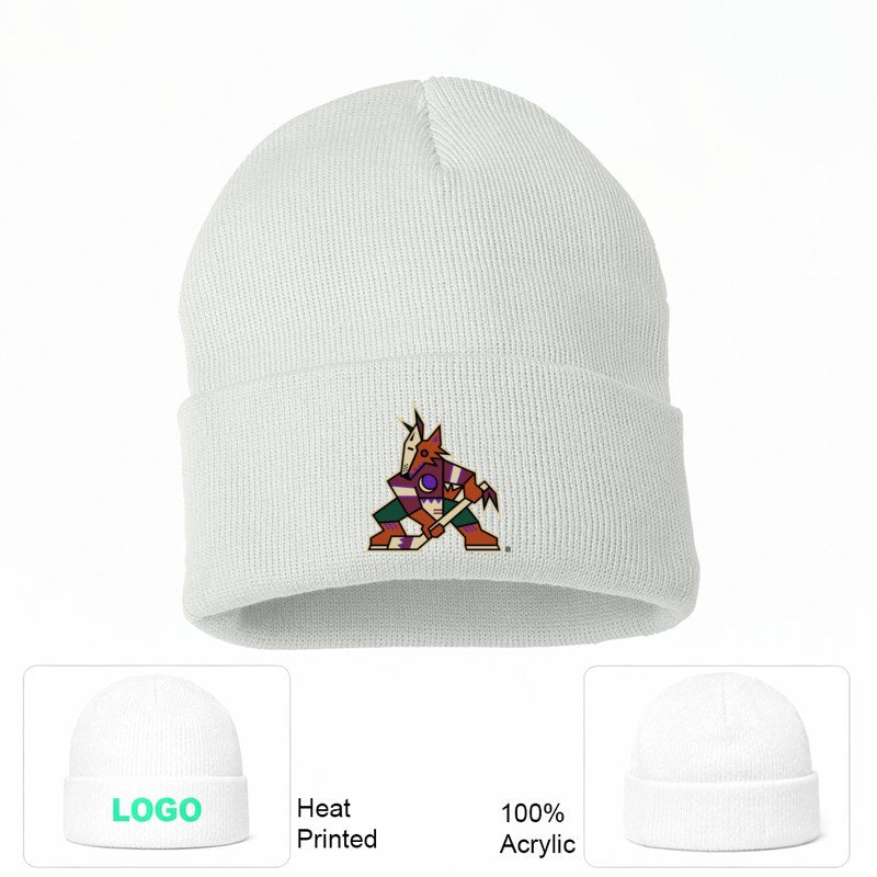 Arizona Coyotes White Beanie Hat