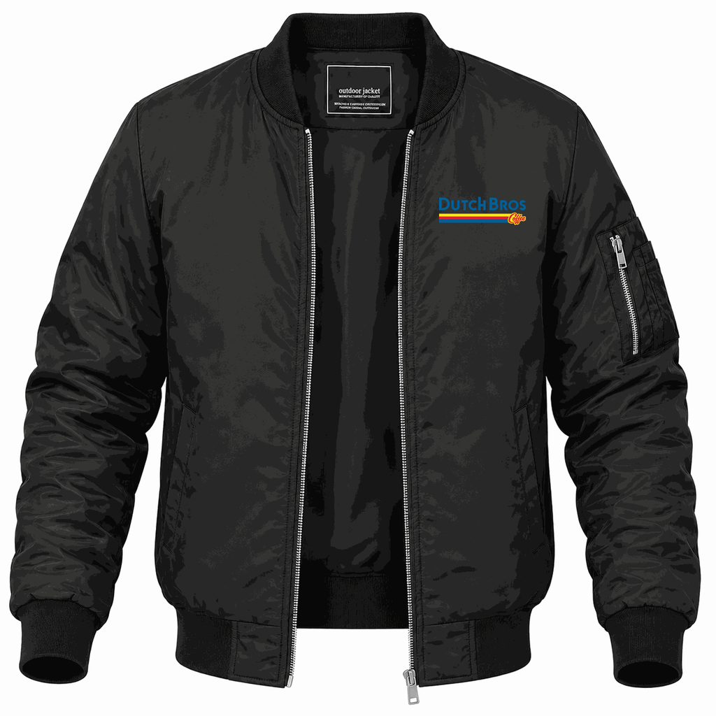 Men's Dutch Bros Coffee Lightweight Bomber Jacket - Black