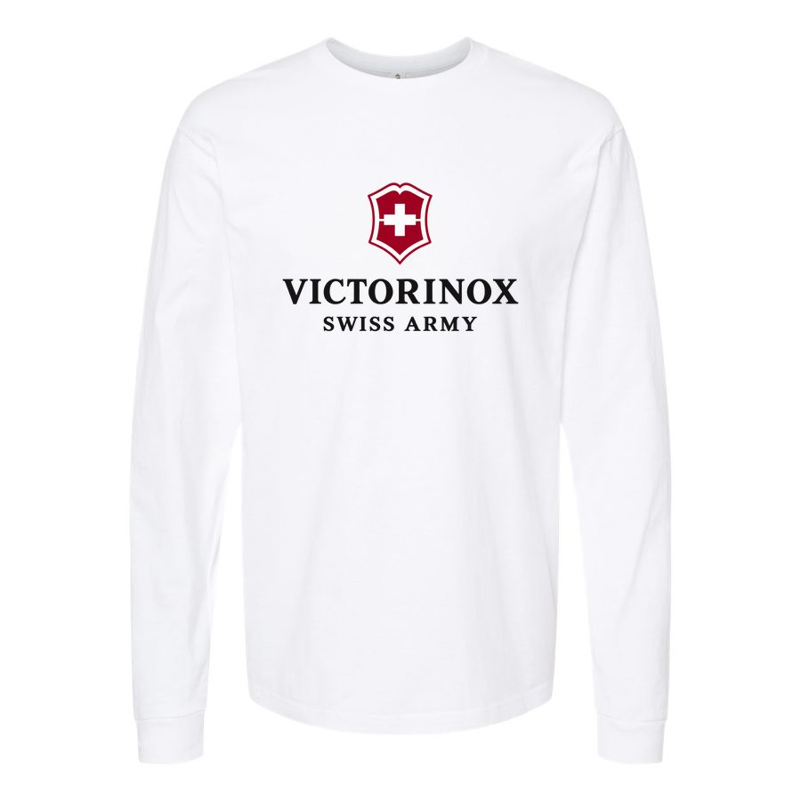 Men's Victorinox Swiss Army Long sleeves Cotton Blend T-Shirt - White