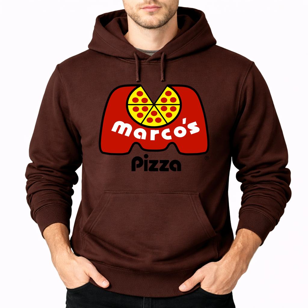 Men's Marcos Pizza Pullover Hoodie - Brown