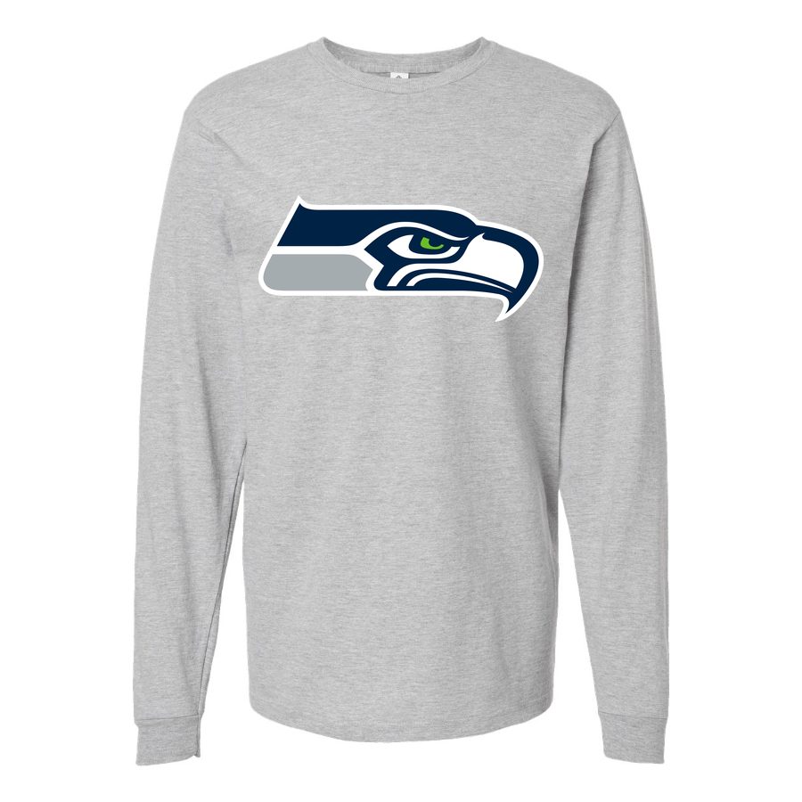 Men's Seattle Seahawks Long sleeves Cotton Blend T-Shirt - Gray