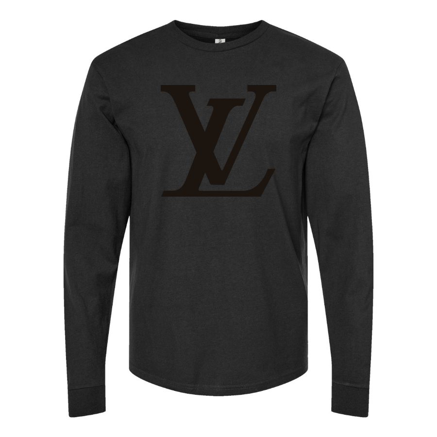 Men's Louis Vuitton Long sleeves Cotton Blend T-Shirt - Black