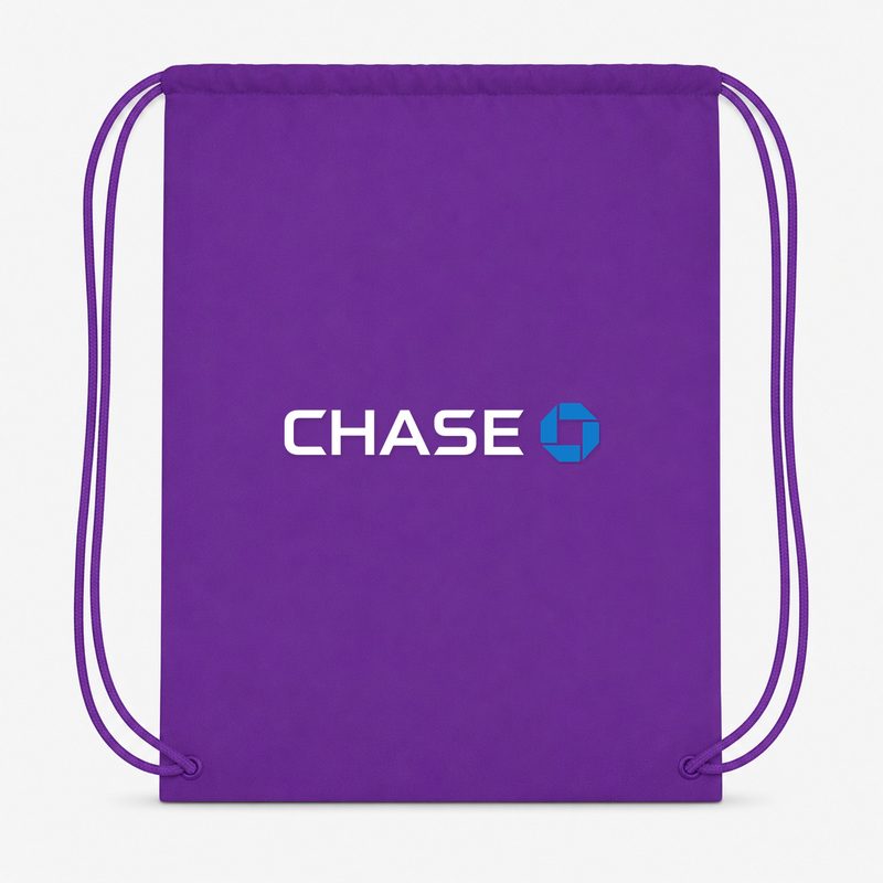 Chase White Drawstring Bag - Purple