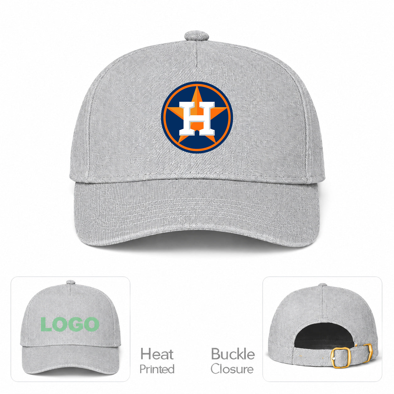 MLB Houston Astros Baseball Cap Hat - Gray
