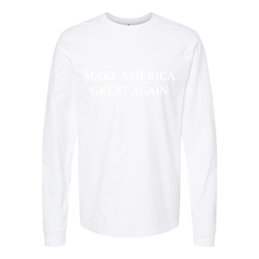 Men's Make America Great Again Logo White Long sleeves Cotton Blend T-Shirt - White
