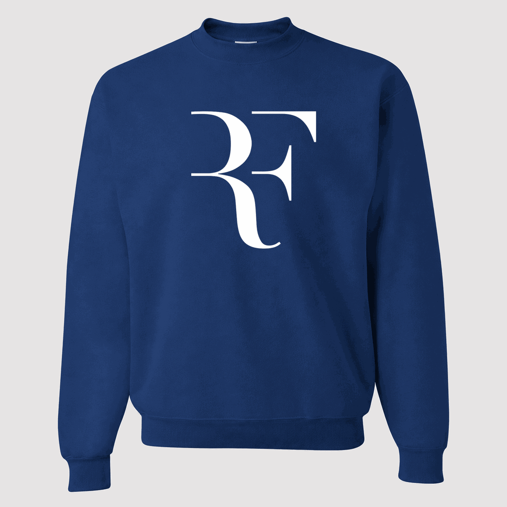 Men's Roger Federer White Logo Crewneck Sweatshirt - Blue