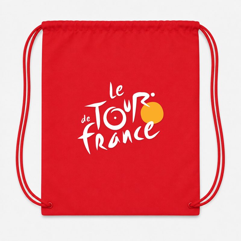 Tour De France White Drawstring Bag - Red