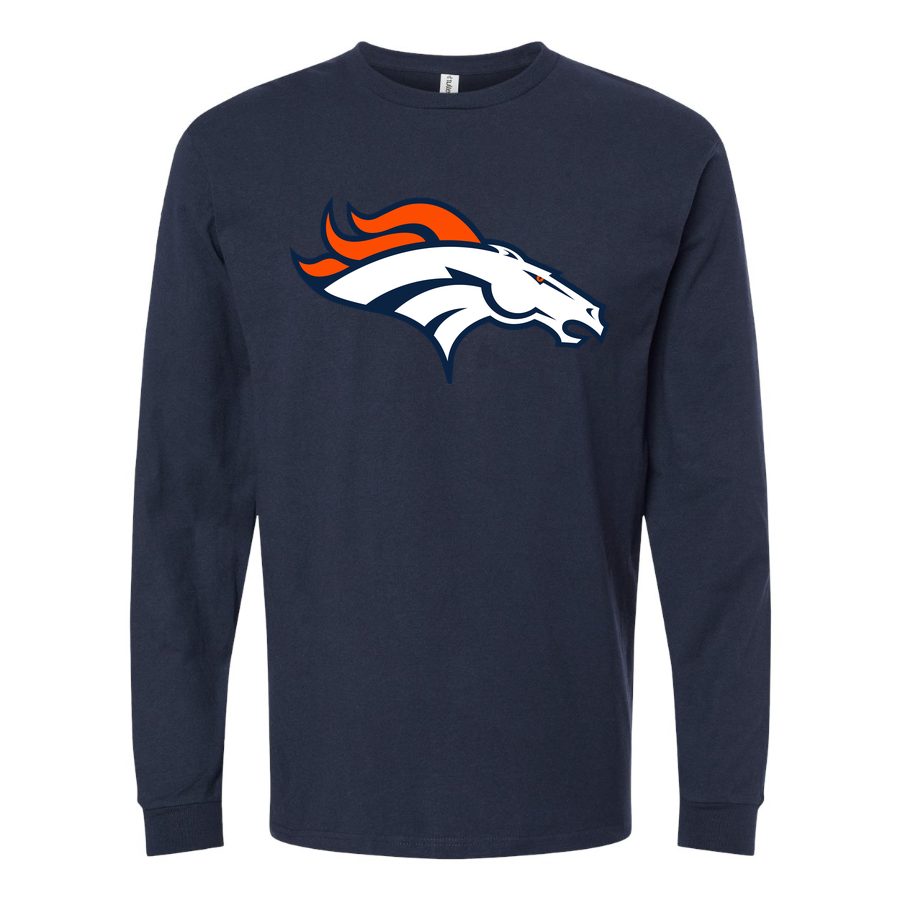 Men's Denver Broncos Long sleeves Cotton Blend T-Shirt - Navy