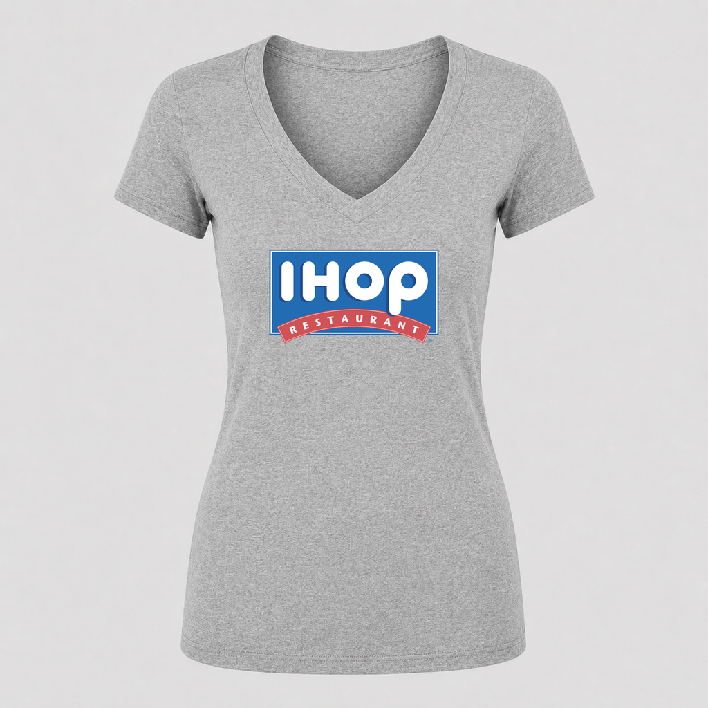 Women's IHOP V Neck T-Shirt in gray