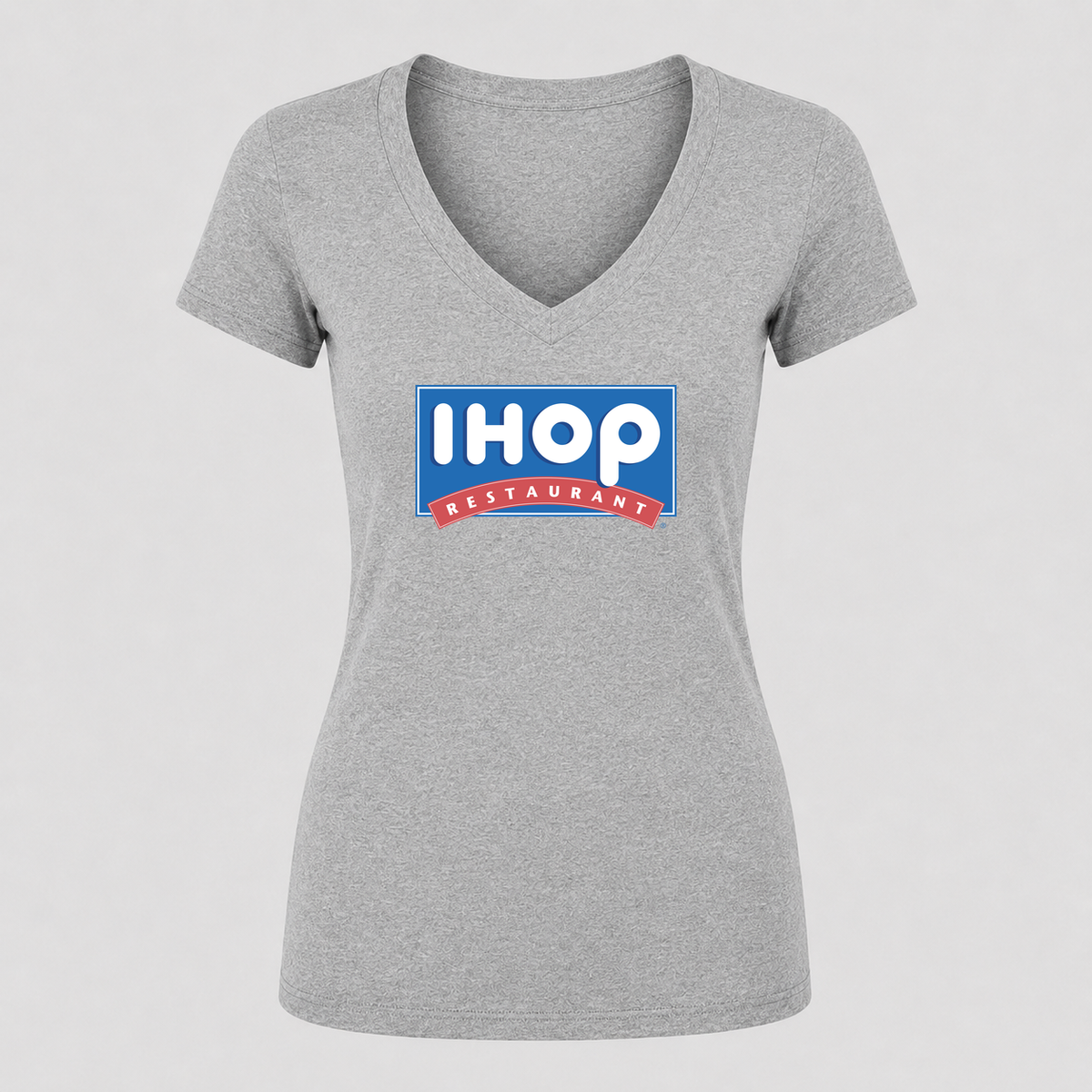 Women's IHOP V Neck T-Shirt in gray