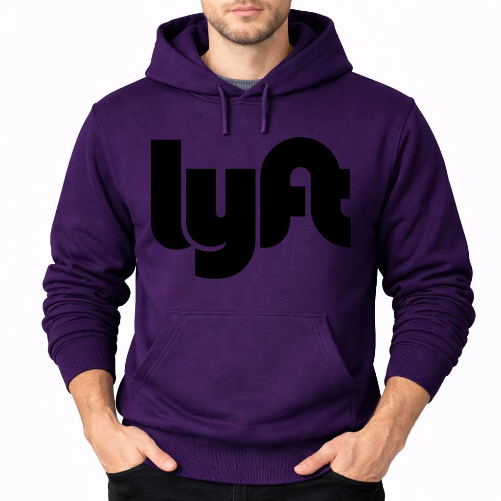 Men's Lyft Black Pullover Hoodie - Purple