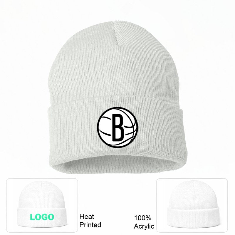 Brooklyn Nets White Beanie Hat