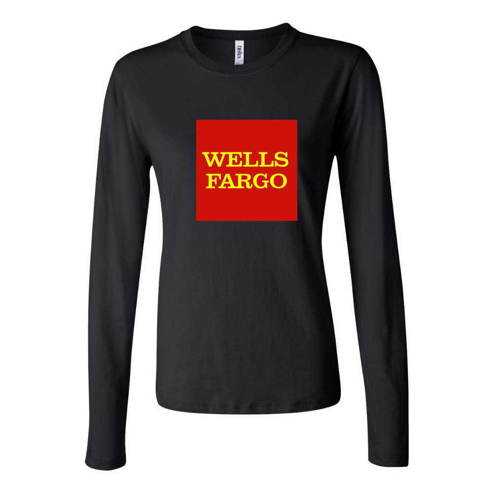 Women's wells fargo logo transparent Long Sleeve T-Shirt - Black
