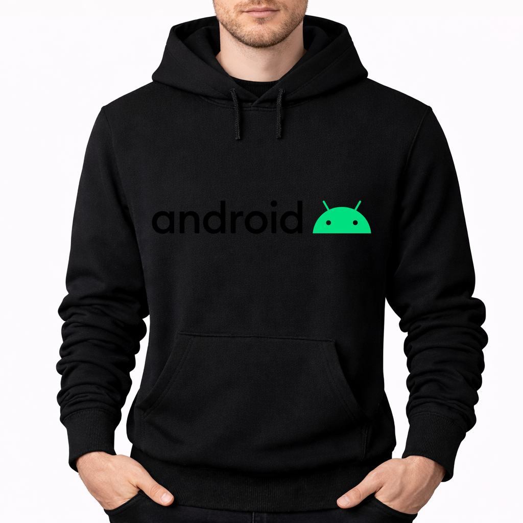 Men's Android Pullover Hoodie - Black