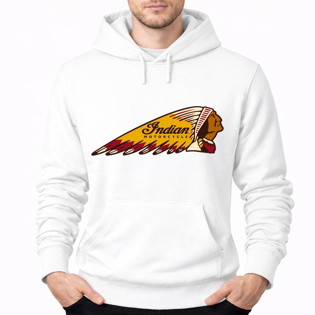 Men's Indian Motorcycle Pullover Hoodie - White
