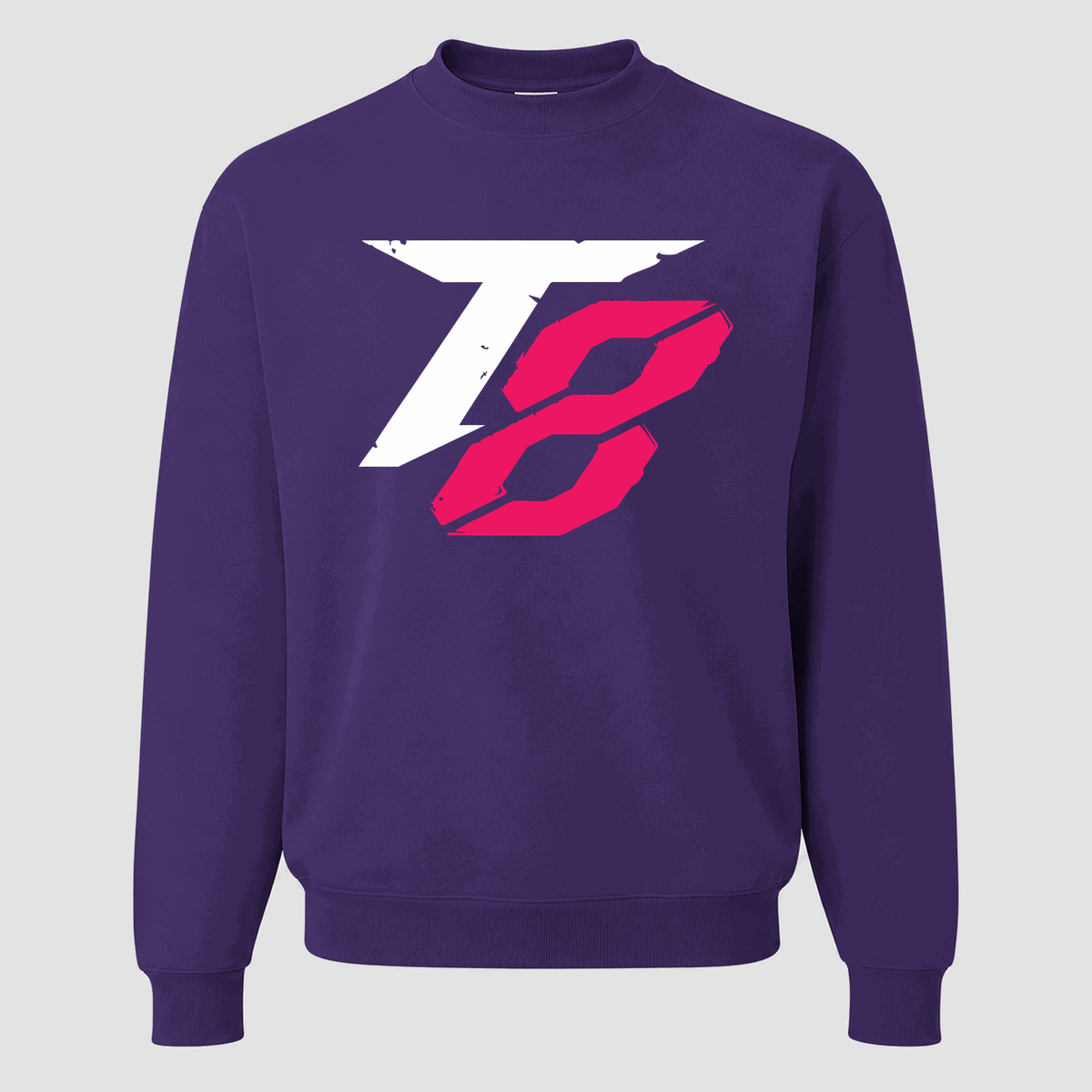 Men's Tekken 8 White Logo Crewneck Sweatshirt - Purple