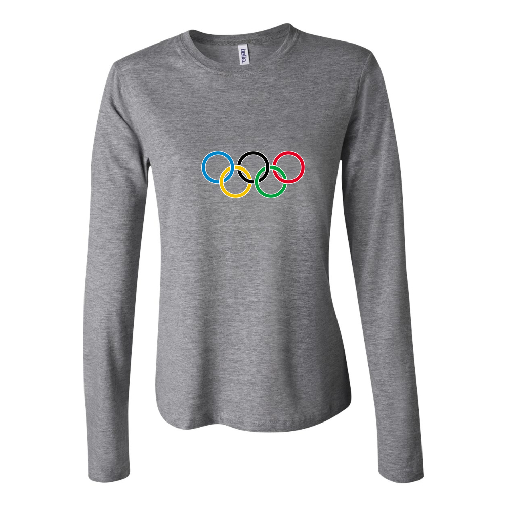 Women's Olympic Ring BK Long Sleeve T-Shirt - Gray