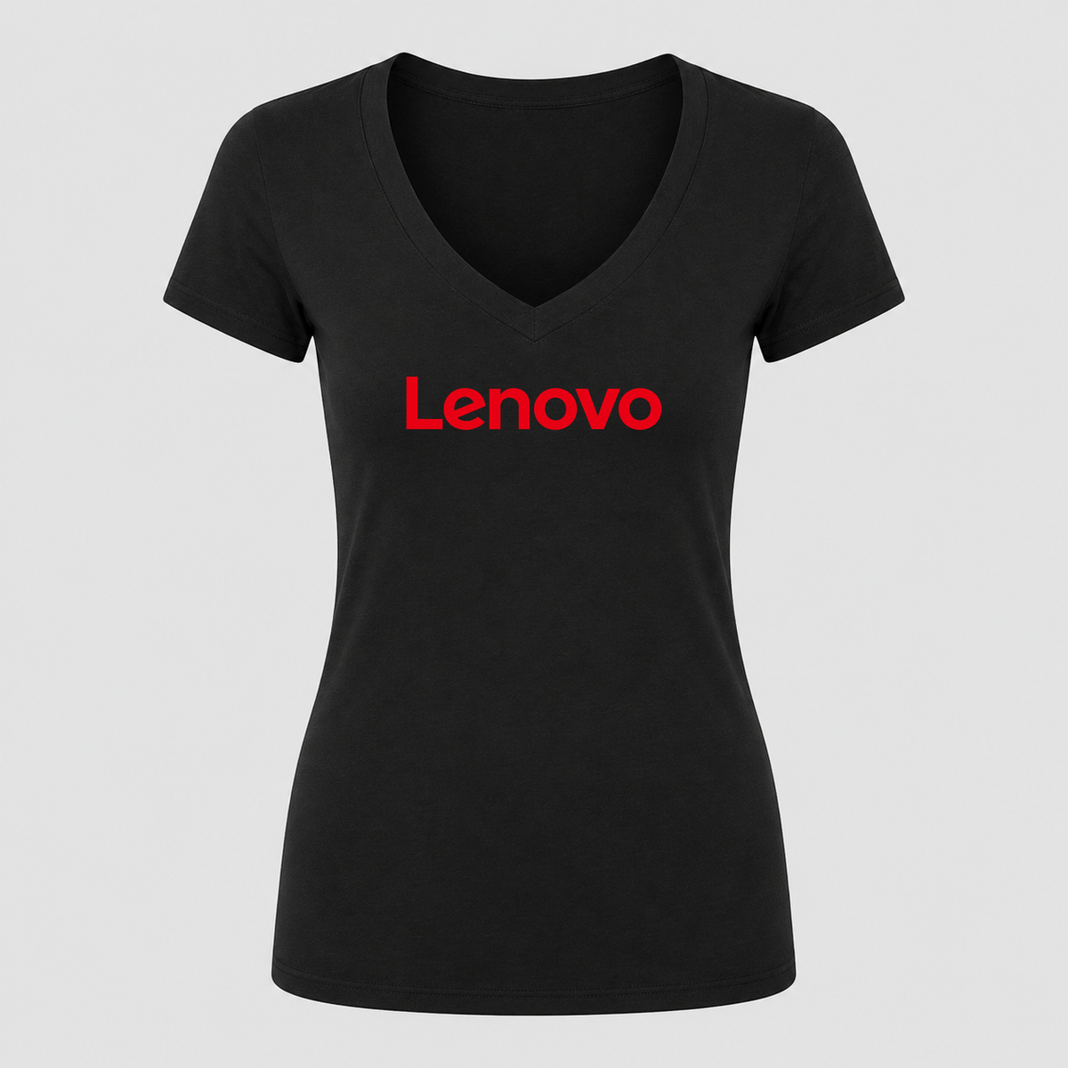 Women's Lenovo V Neck T-Shirt in black