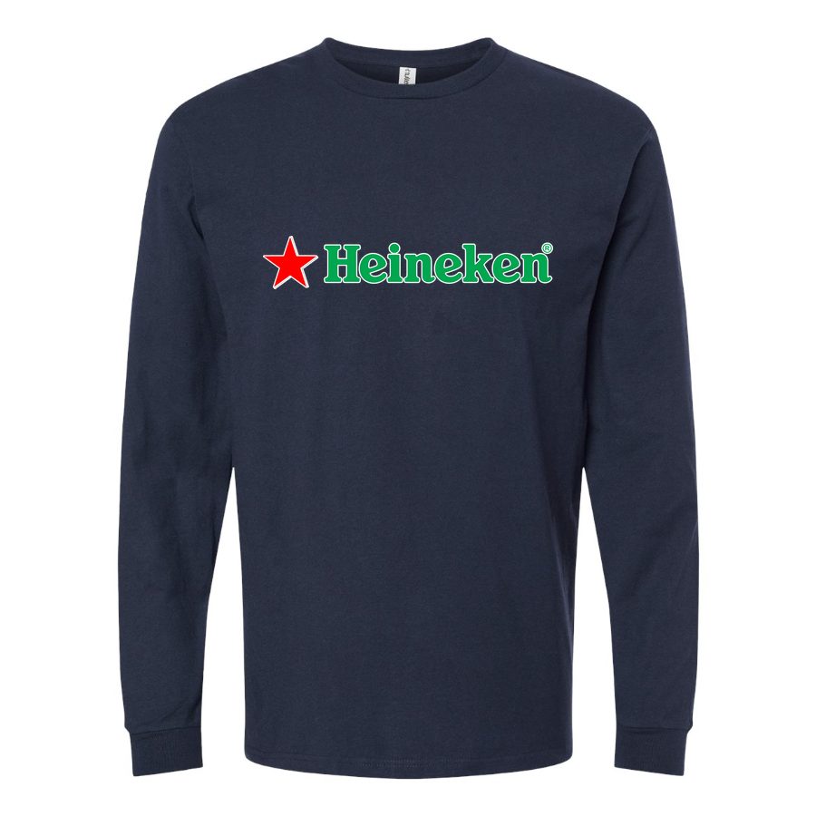 Men's Heineken logo Long sleeves Cotton Blend T-Shirt - Navy