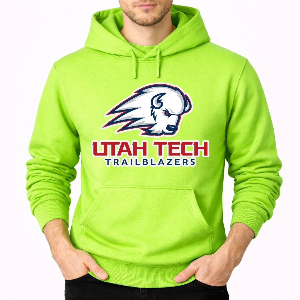 Men's Utah Tech Trailblazers Pullover Hoodie - Lime green