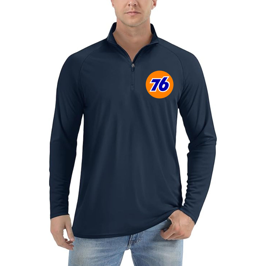 76 Logo quarter-zip athletic shirt in Navy