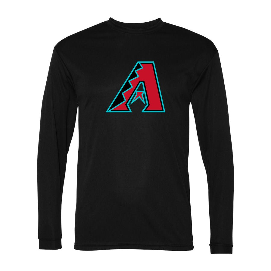 Men's Arizona Diamondbacks Polyester Long Sleeve T-Shirt - Black