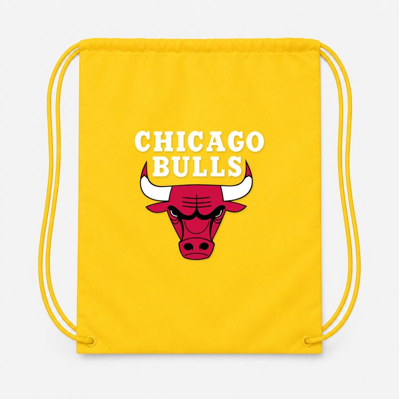 Chicago Bulls White Drawstring Bag - Yellow