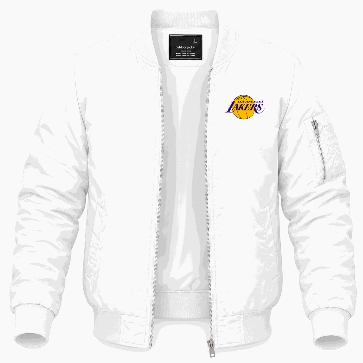 Men's Los Angeles Lakers Lightweight Bomber Jacket - White