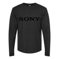 Men's Sony Black Logo Long sleeves Cotton Blend T-Shirt - Black