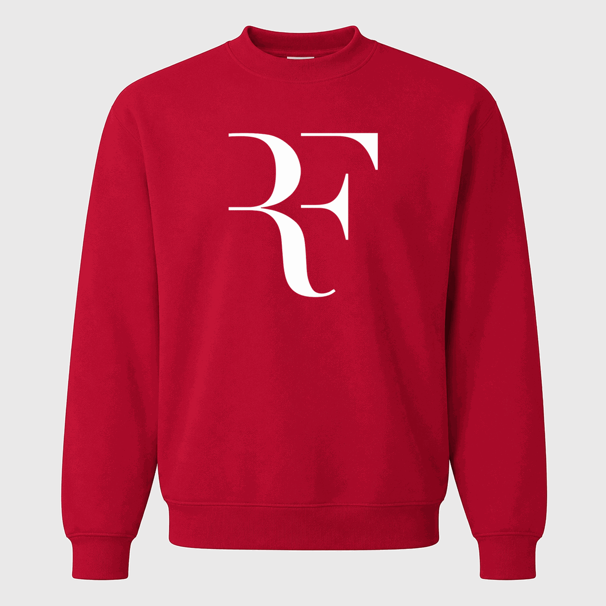 Men's Roger Federer White Logo Crewneck Sweatshirt - Red
