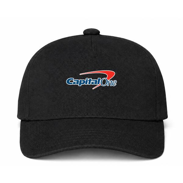 Capital One Logo Version 2 Black Dad Baseball Cap Hat